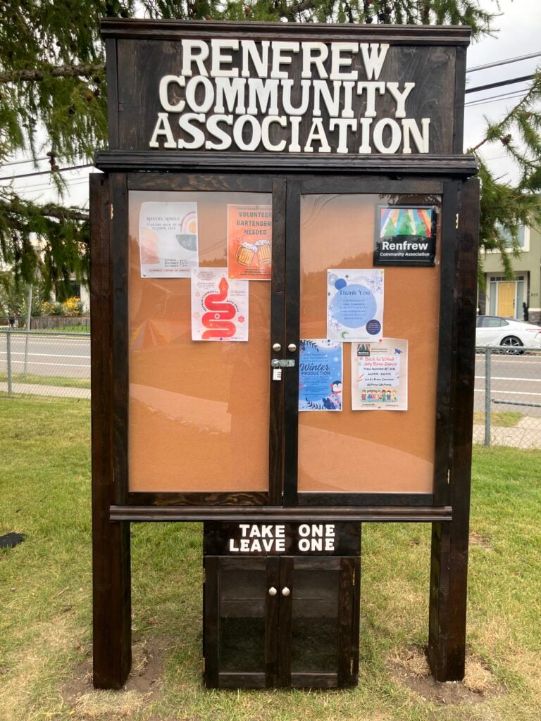 Photograph of Renfrew's Community Board and Resource Library