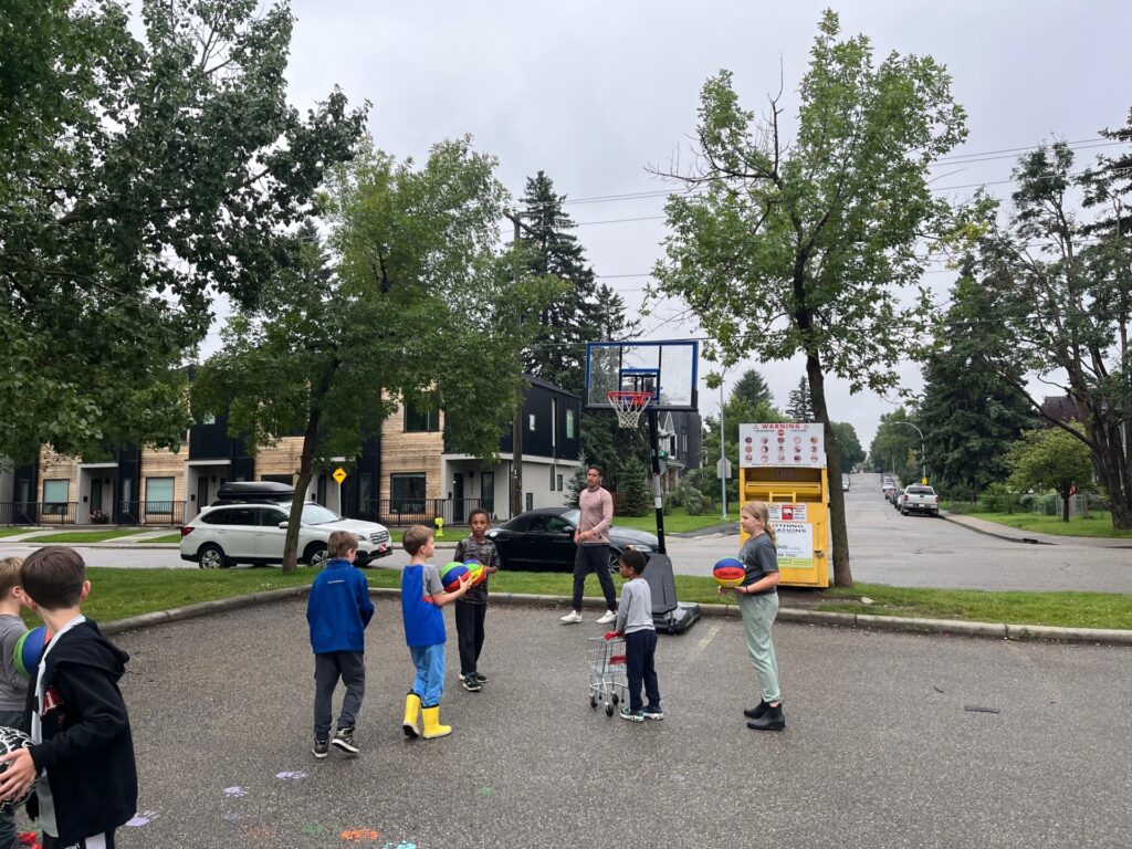 Killarney residents using playing basketball