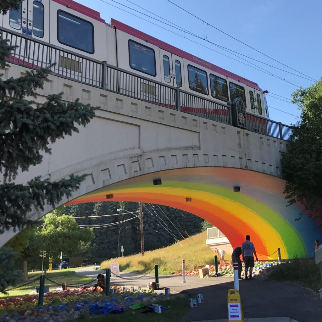 Under the rainbow bridge in Sunnyside.